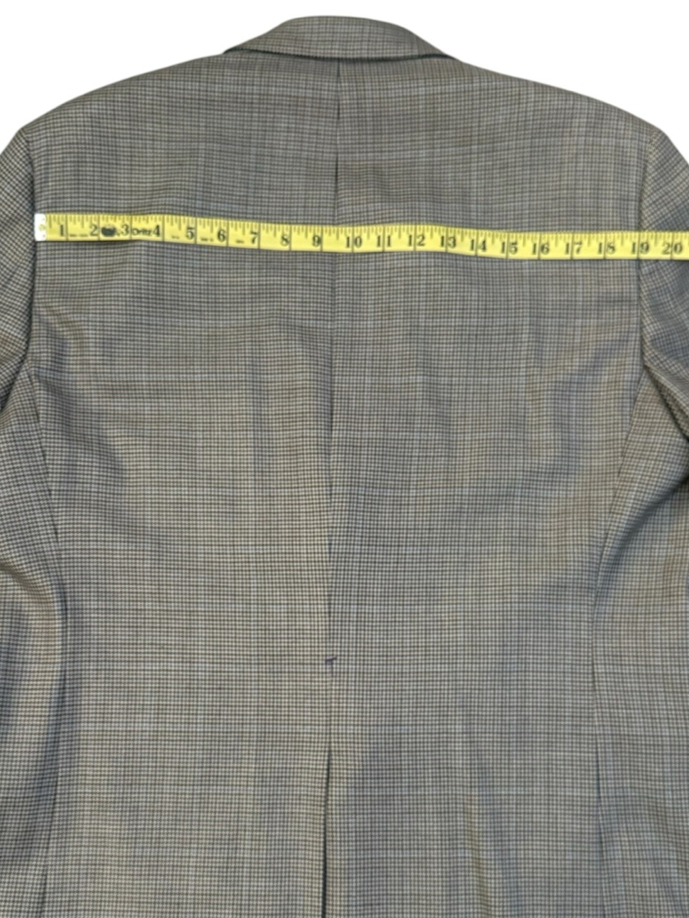 Lauren Ralph Lauren 44R Silk Wool Houndstooth Blazer Sport Coat Gray Blue - Picture 14 of 16